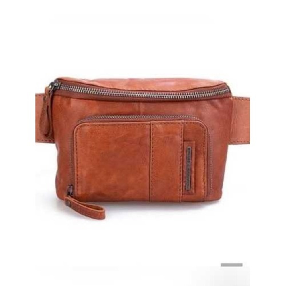 Spikes & Sparrow Leather Fanny Pack Women OS Brandy Boho Travel Minimalist Dutch